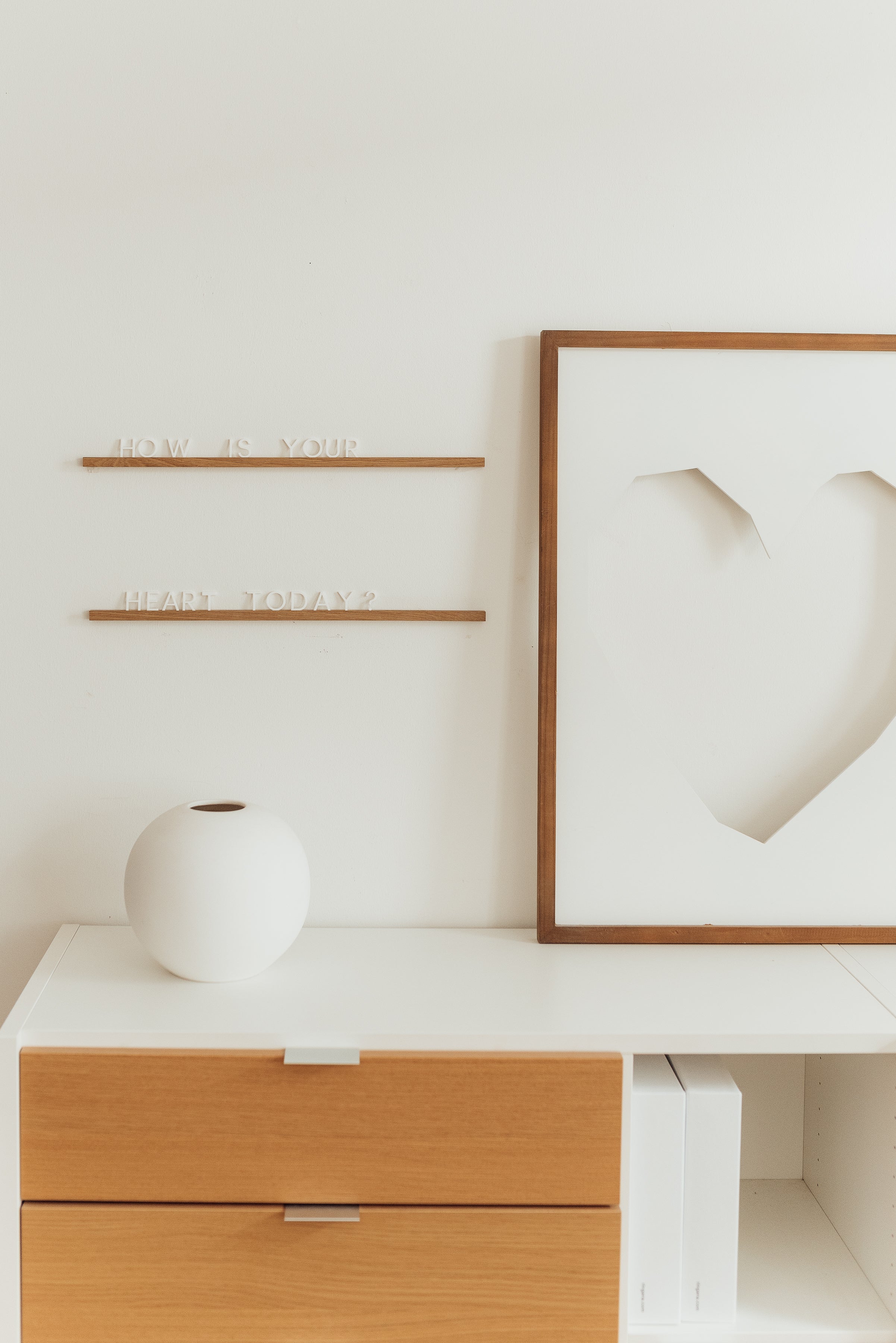Letterboard Buchstaben aus Acryl als Wanddeko mit Schriftzug How is your heart today
