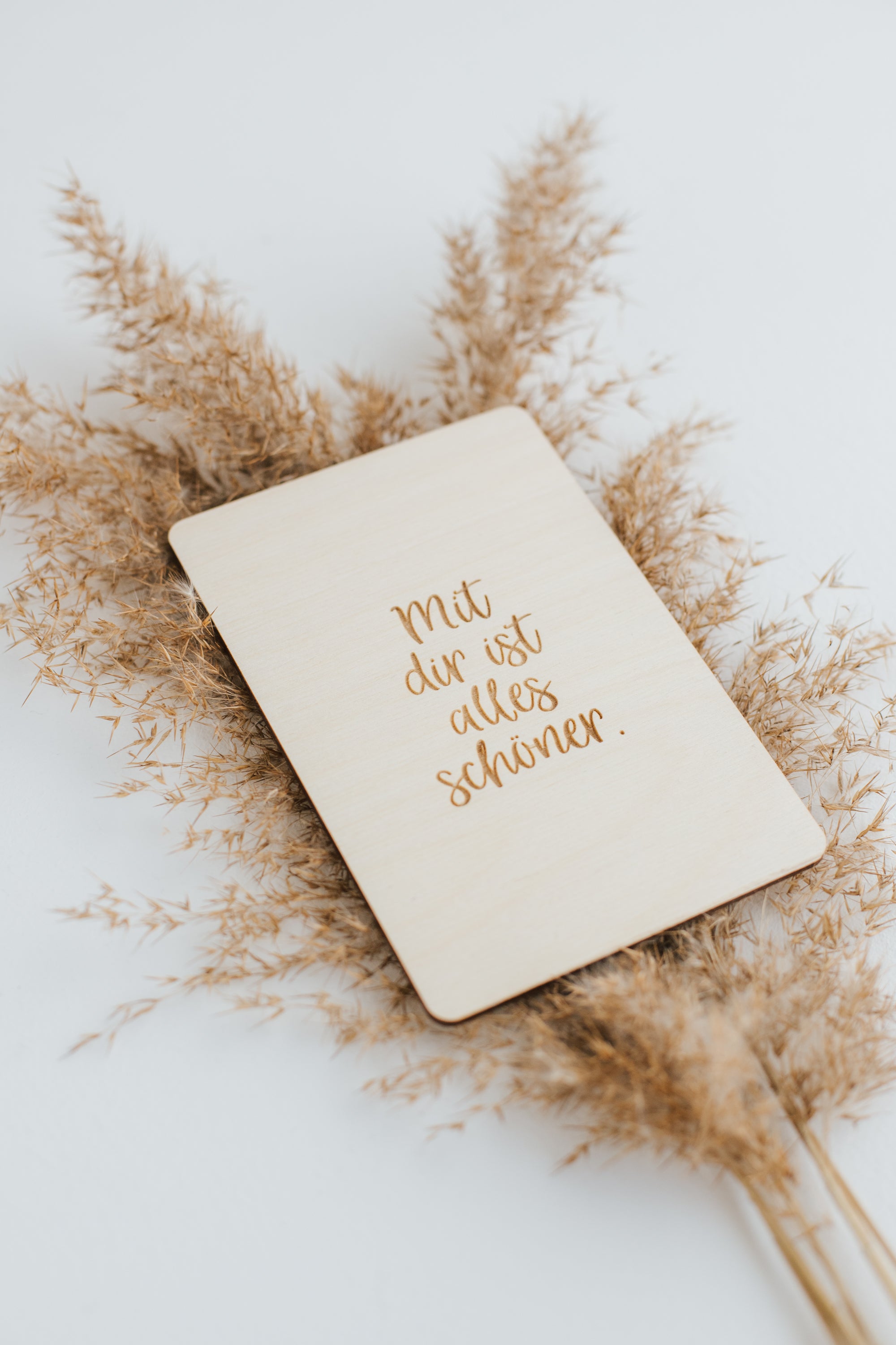 Holzkarte Mit dir ist alles schöner