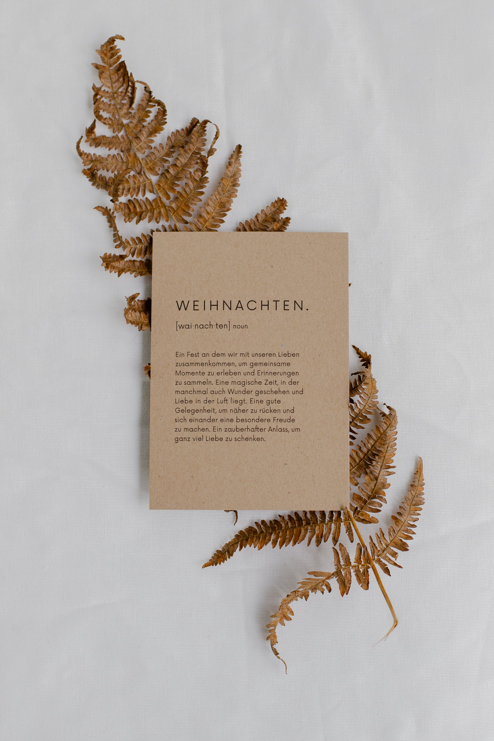 Weihnachtskarte Definition von Weihnachten