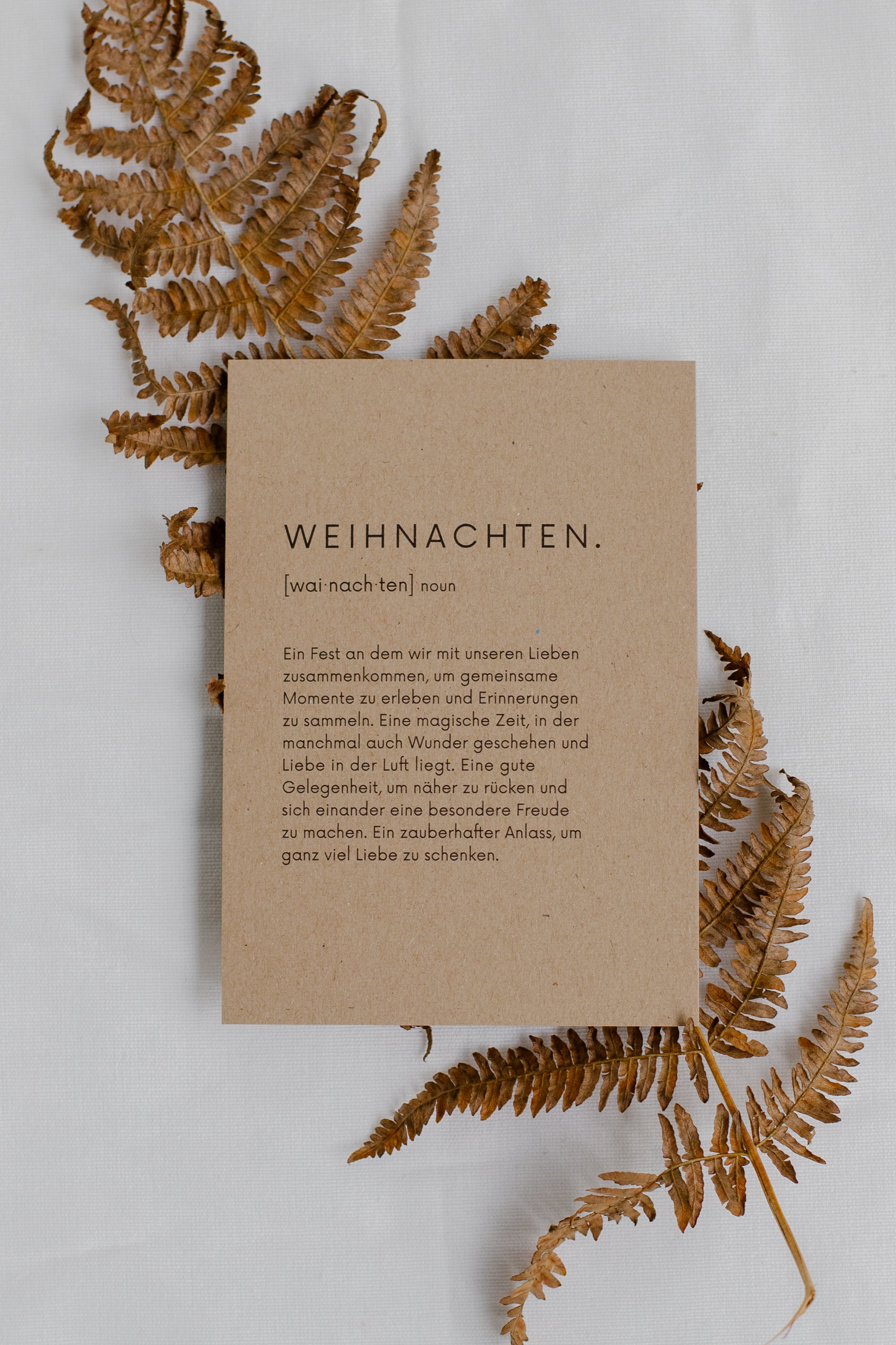 Weihnachtskarte Definition von Weihnachten