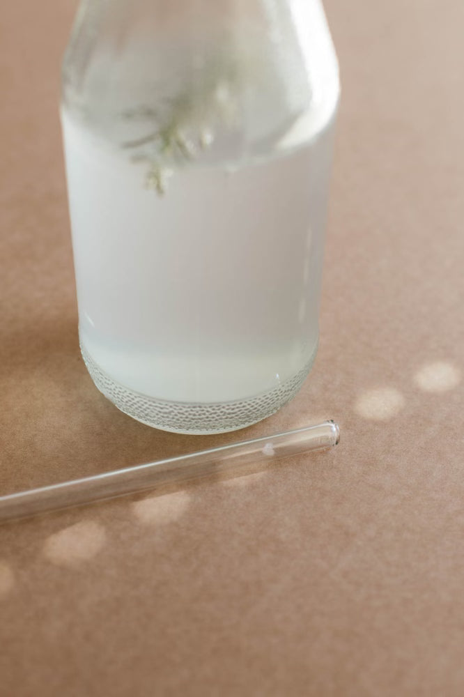 Glas-Strohhalm-Set mit Herzmotiv & Reinigungsbürste