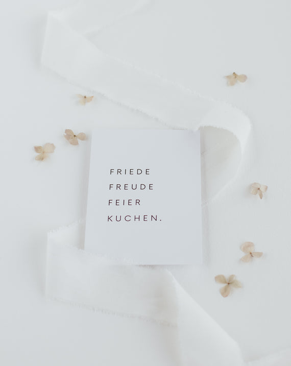 Postkarte Friede Freude Feier Kuchen