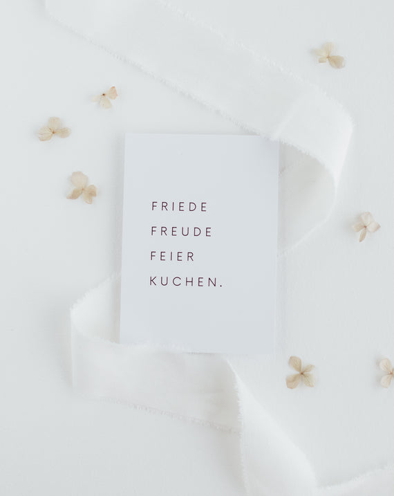 Postkarte Friede Freude Feier Kuchen