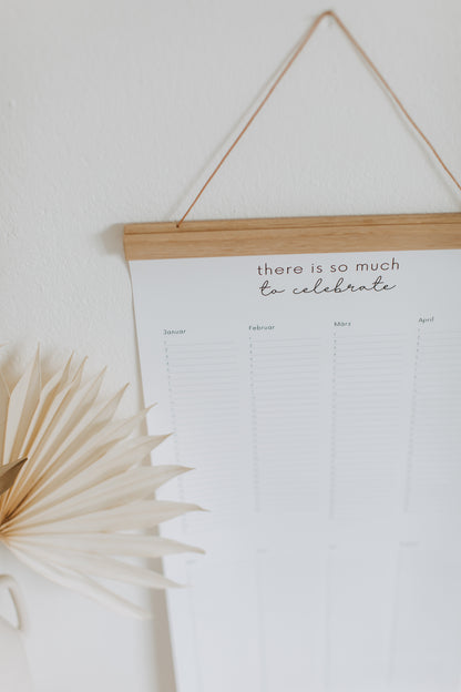 Geburtstagskalender mit Posterleiste